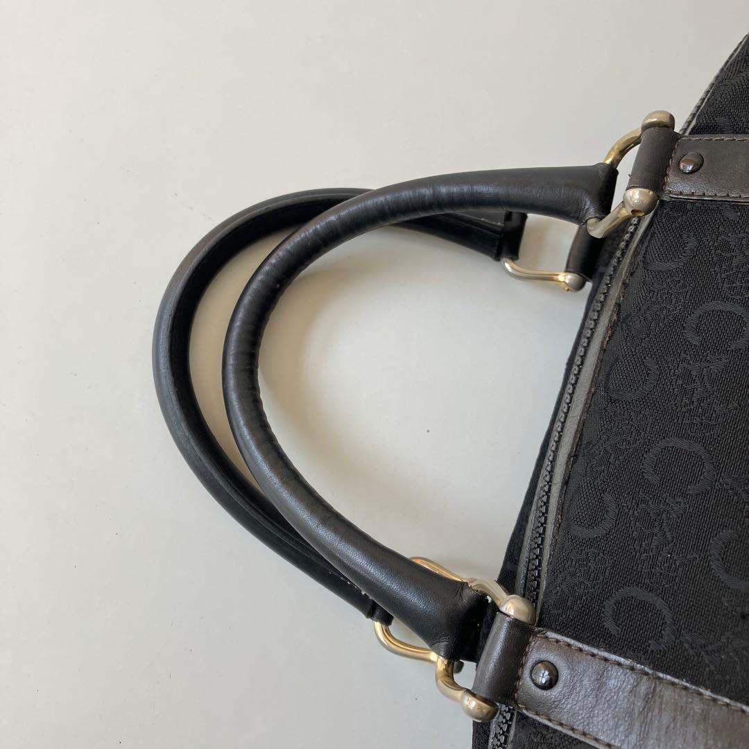CELINE　ミニボストンバッグ　Cサルキー　キャンバス　4216