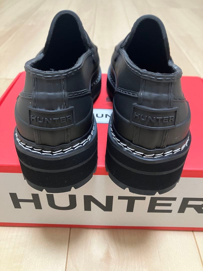 HUNTER 防水 ブラック ローファーUK4未使用