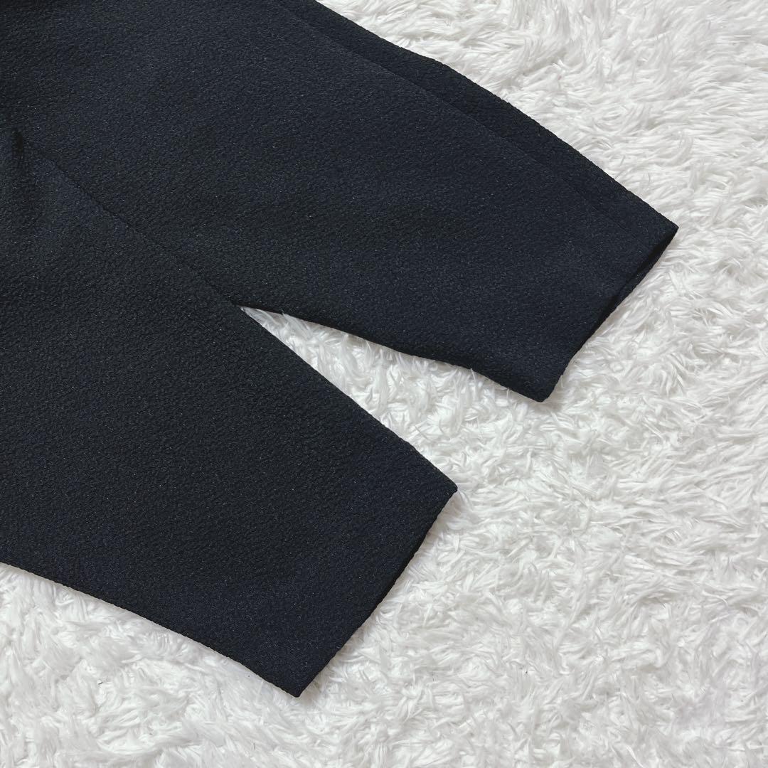 美品✨詩仙堂　トモコレクション　ロングコート スプリングコート　ちりめん　黒