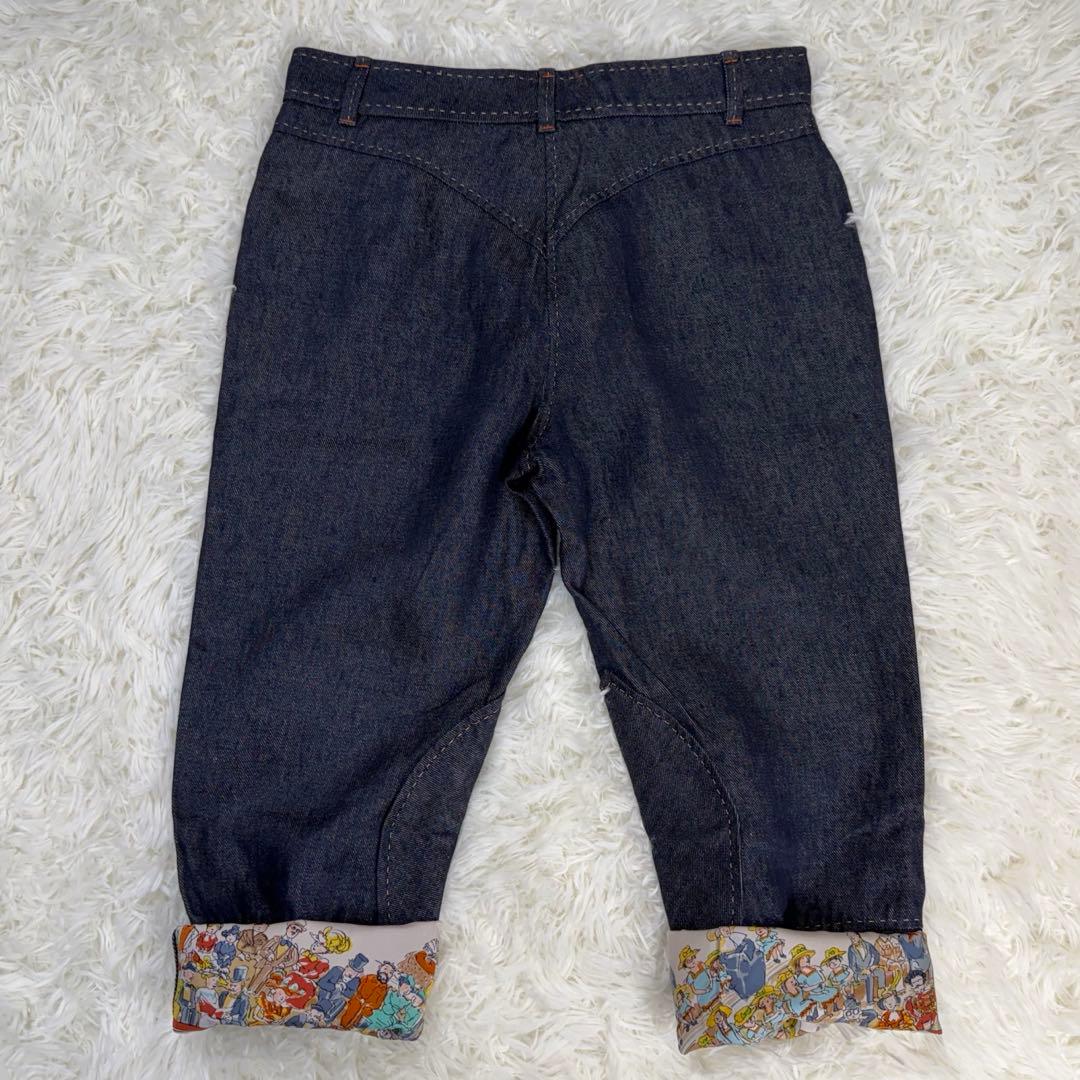 希少美品✨エルメス Cirque Molier デニムパンツ シルク リネン