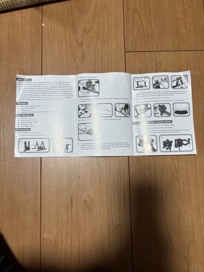(未使用 )Sportneer 自転車トレーナースタンド 6段階負荷調整