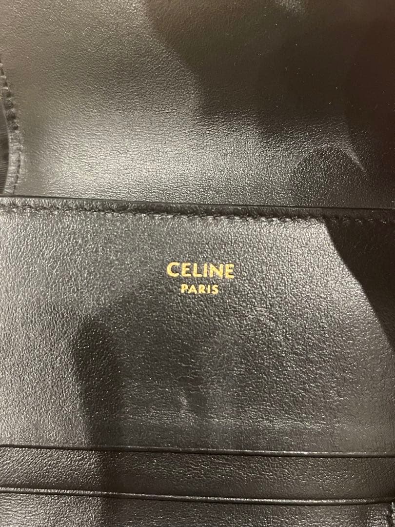 CELINE 三つ折り財布 黒 レザー