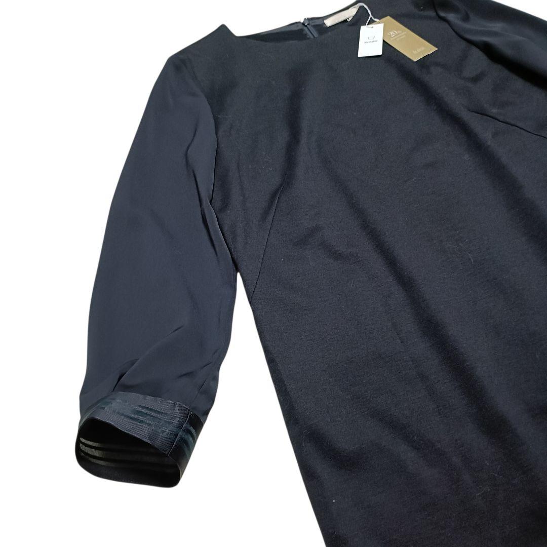 新品未使用タグ付 自由区 ロングワンピース切替 ネイビー Washable 38