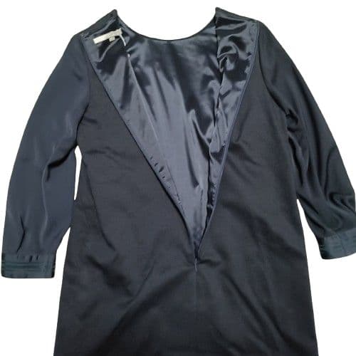 新品未使用タグ付 自由区 ロングワンピース切替 ネイビー Washable 38