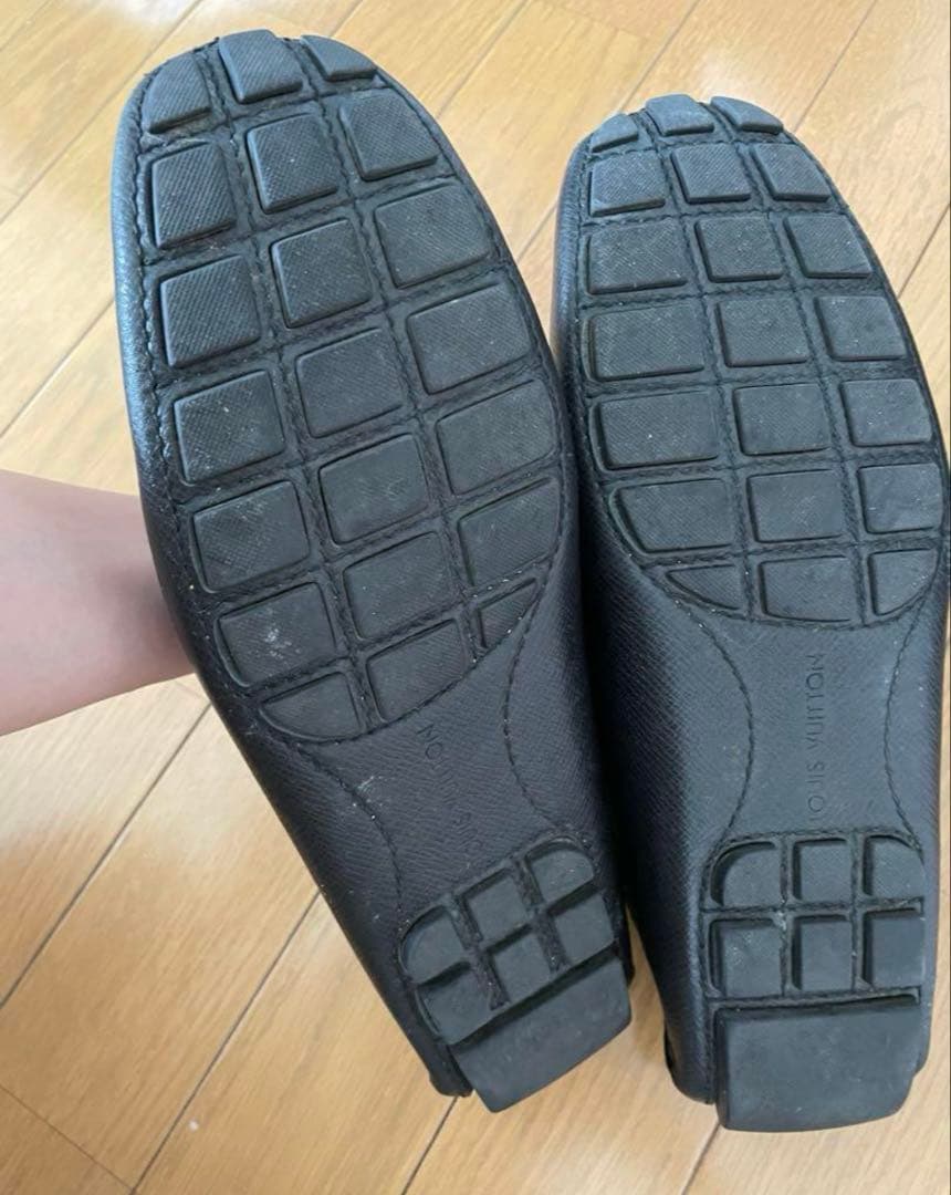 【定価14.5万超美品】ルイヴィトンローファーモノグラム金具黒レザー25.5cm