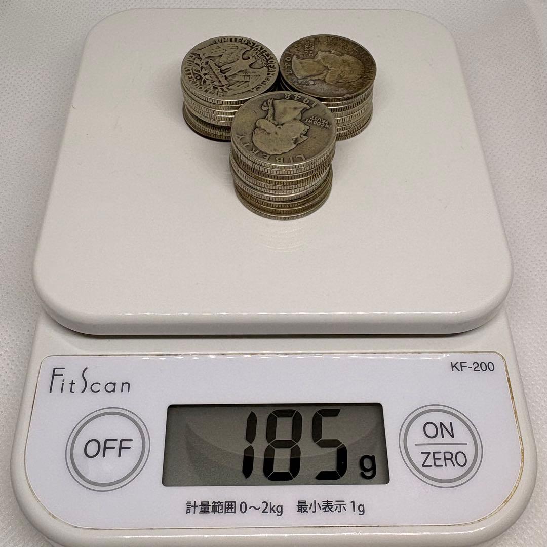 銀貨 SV900 25セント 1964年以前 30枚 約185gワシントン