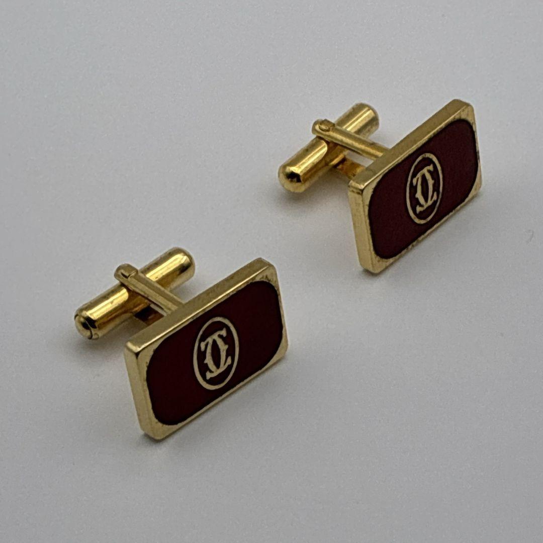 Cartier カルティエ カフス タイピン セット ダブルC ロゴ ゴールド