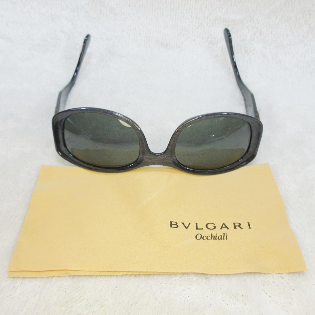 ✨輝くテンプルロゴ✨BVLGARI サングラス グレー ヘアライン加工