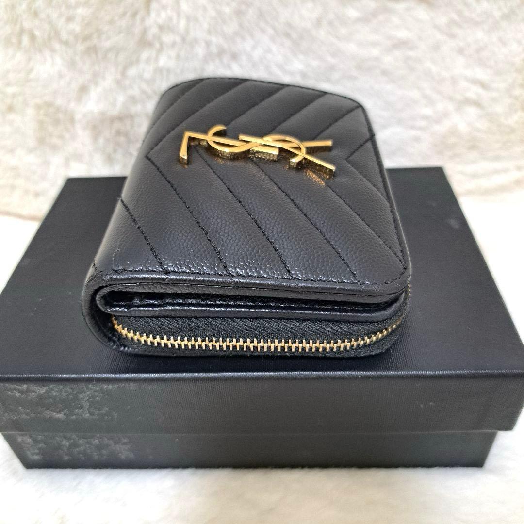 ✨極美品　レシートあり✨サンローラン　二つ折り　カサンドラ　キャビアスキン
