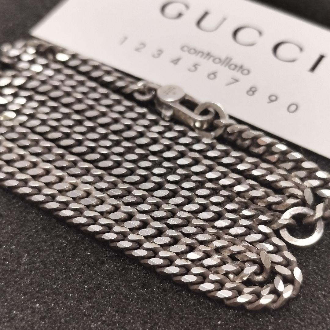グッチ ネックレス 喜平 キヘイ 48cm シルバー GG GUCCI