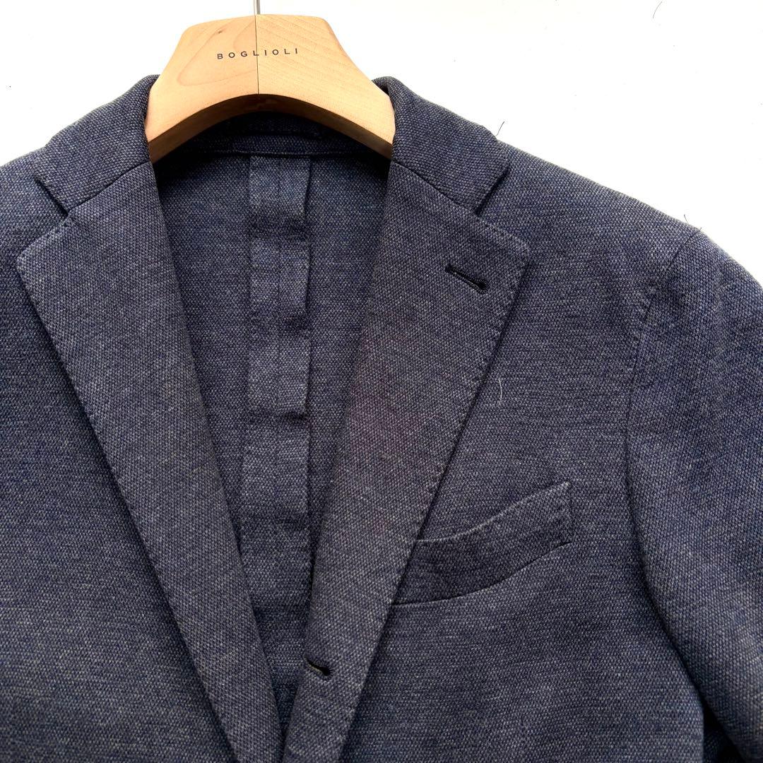 LARDINI ラルディーニ メランジネイビー ジャージー テーラードジャケット