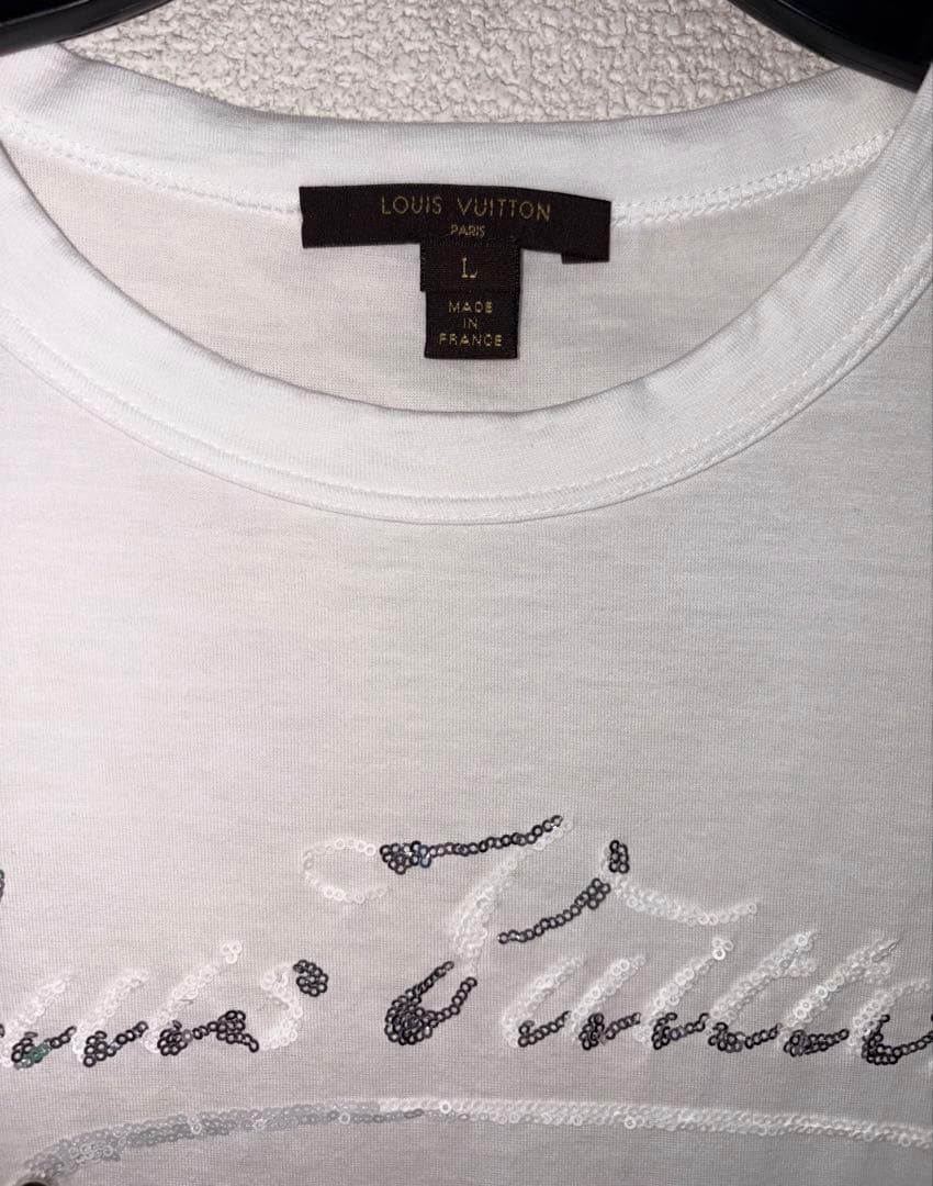 ルイヴィトン　カットソー Tシャツ　スパンコールルイヴィトン ロゴ