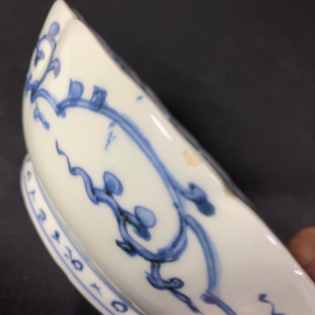 K749⭐︎大振りで完品 古伊万里 花唐草 膾皿 江戸後期 「成化年製」銘