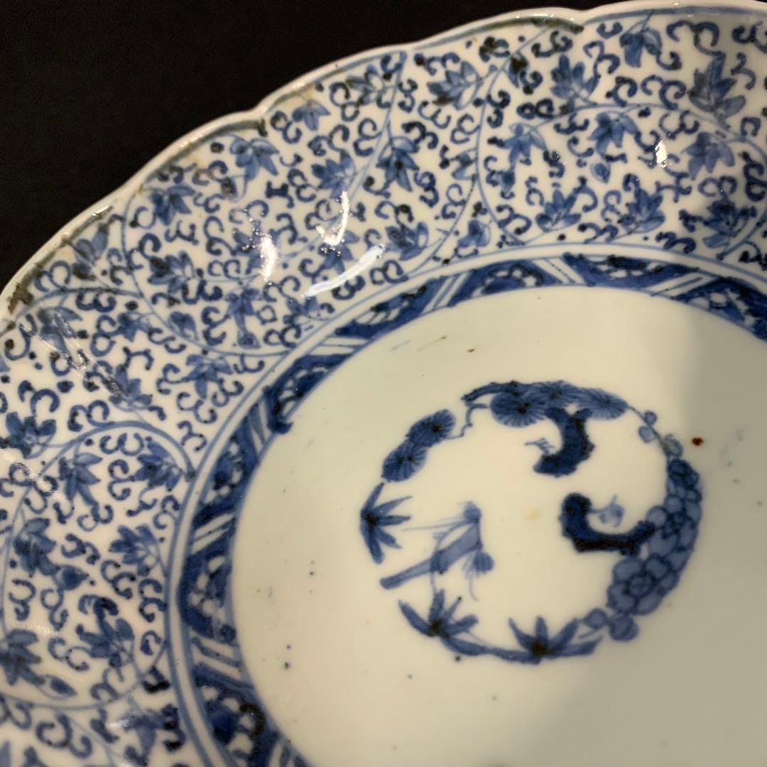 K749⭐︎大振りで完品 古伊万里 花唐草 膾皿 江戸後期 「成化年製」銘