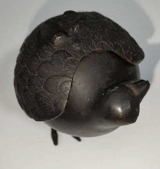 鶉(うずら)香炉　青銅製　骨董品 アンティーク品