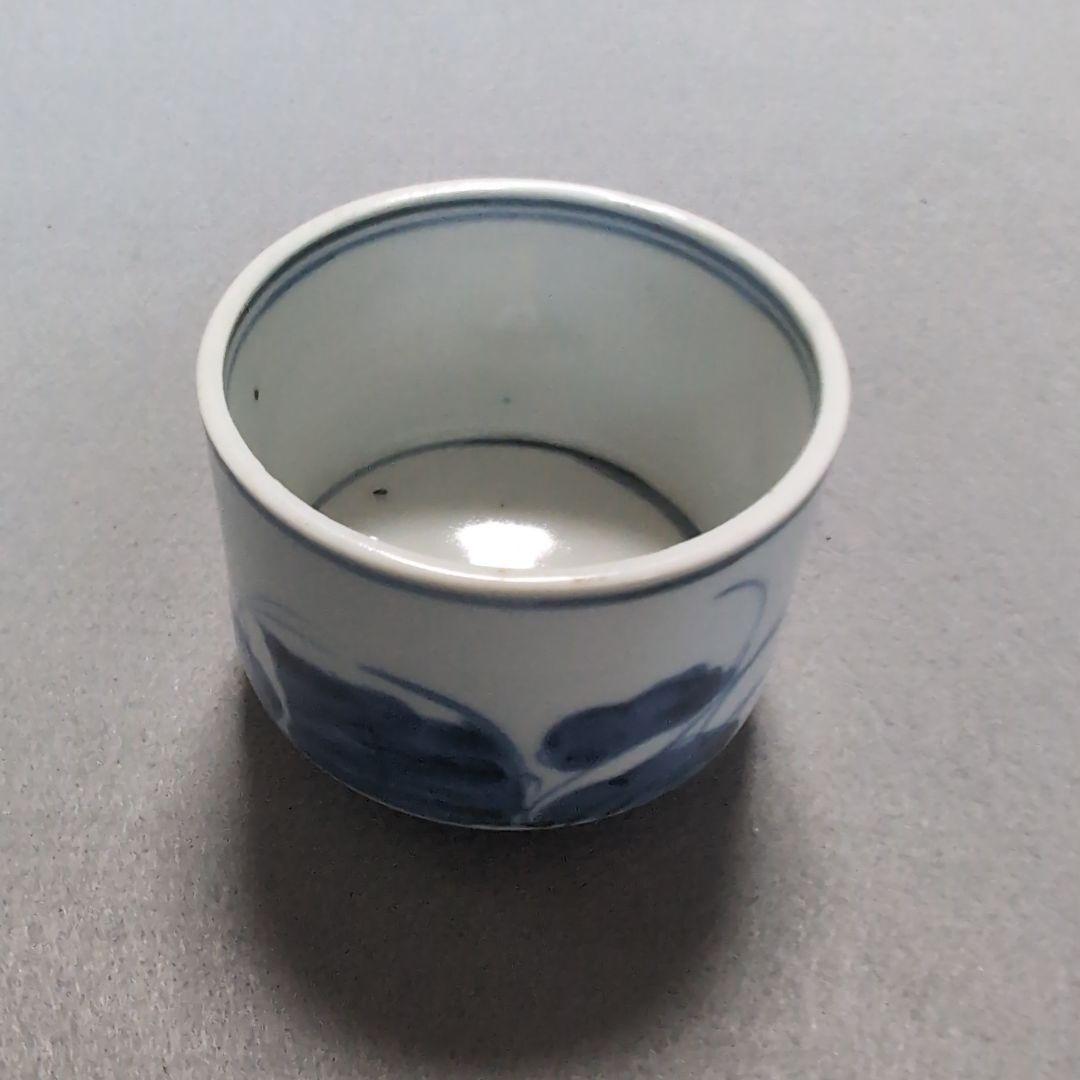 古伊万里そば猪口　古伊万里半筒そば猪口　古伊万里草花文そば猪口 古伊万里