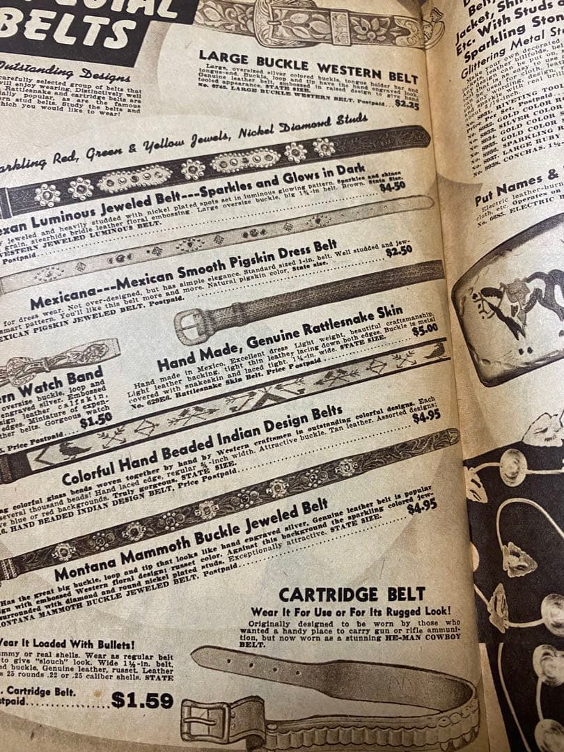 50s' ビンテージカタログスカルアッシュトレイ、メキシカンリングカタログ