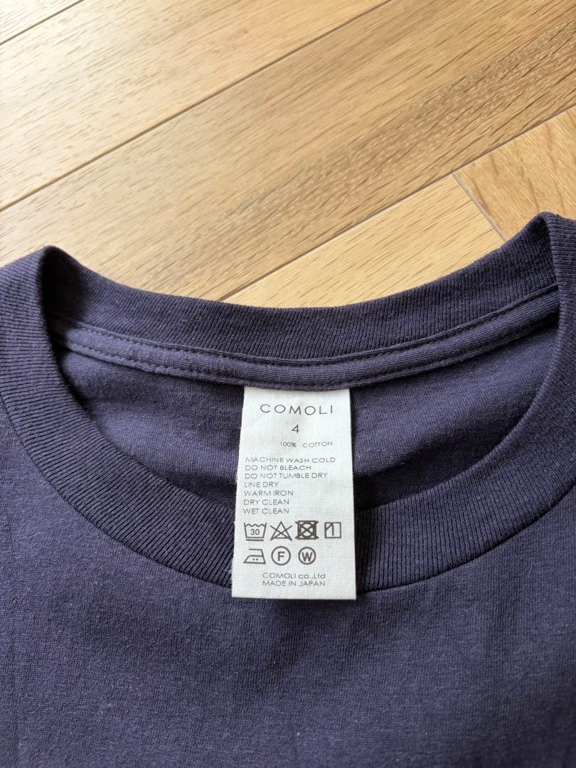 美品　24ss COMOLI コモリ　サープラスTシャツ　ネイビー　サイズ4