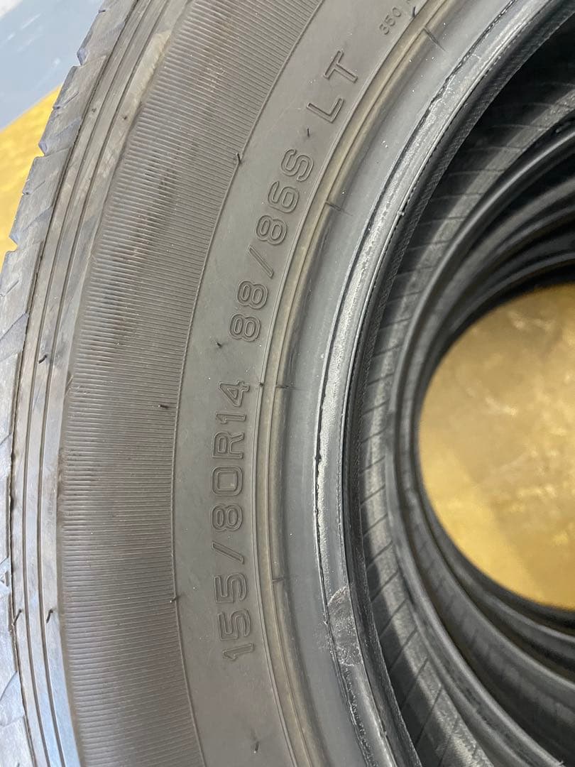 ダンロップSP175L 155/80R14 2025年製造　バリ山です