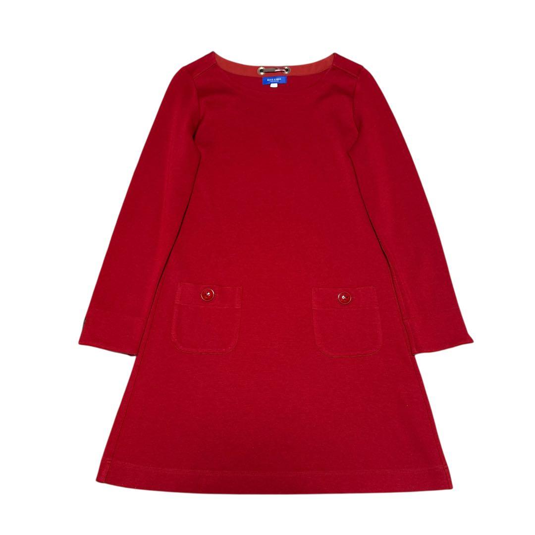 【極美品】ブルーレーベルクレストブリッジ ワンピース　バックリボン レッド