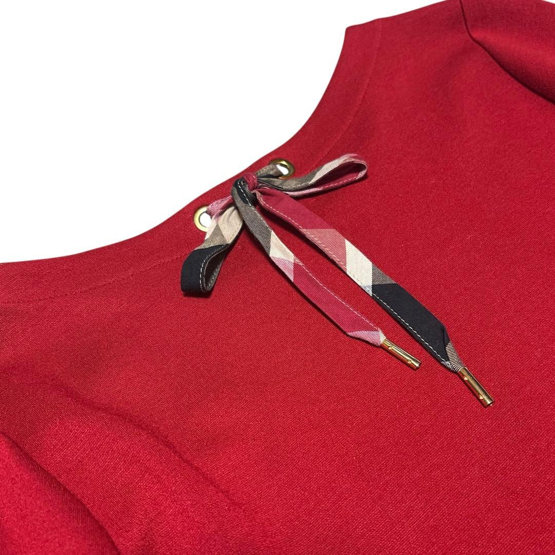 【極美品】ブルーレーベルクレストブリッジ ワンピース　バックリボン レッド