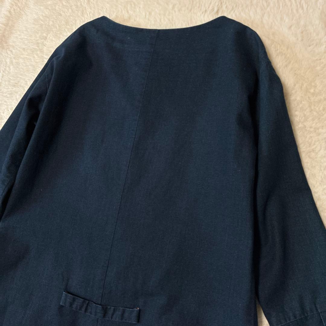 Pal'las Palace パラスパレス　インディゴ　ノーカラーコート　ロング