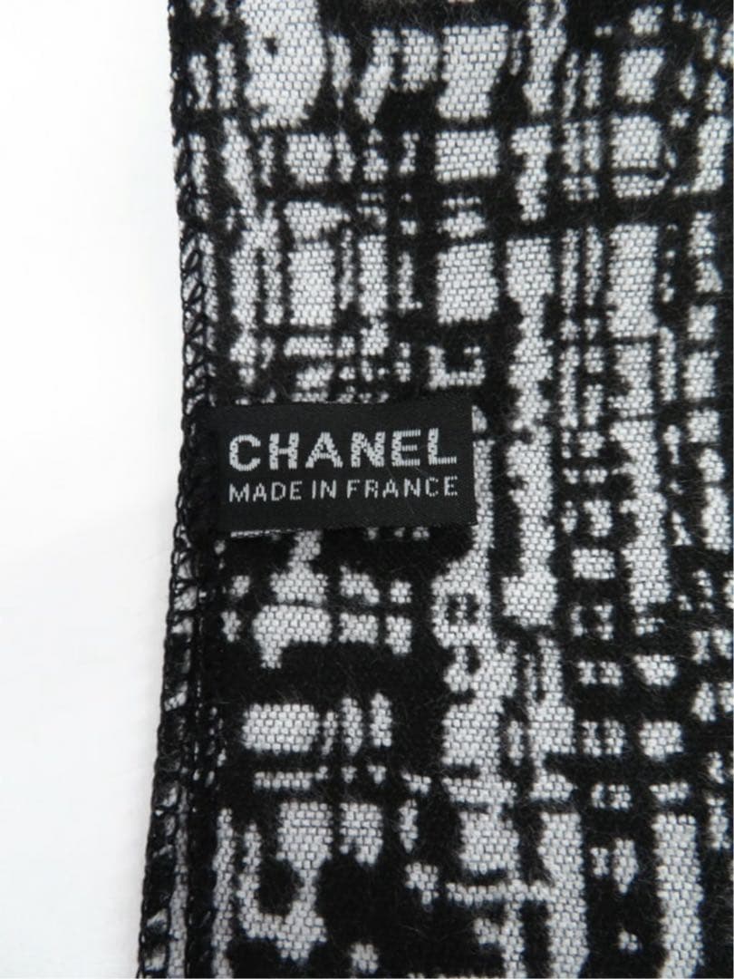 【CHANEL】シャネル　ココマーク カシミヤ×シルク ストール