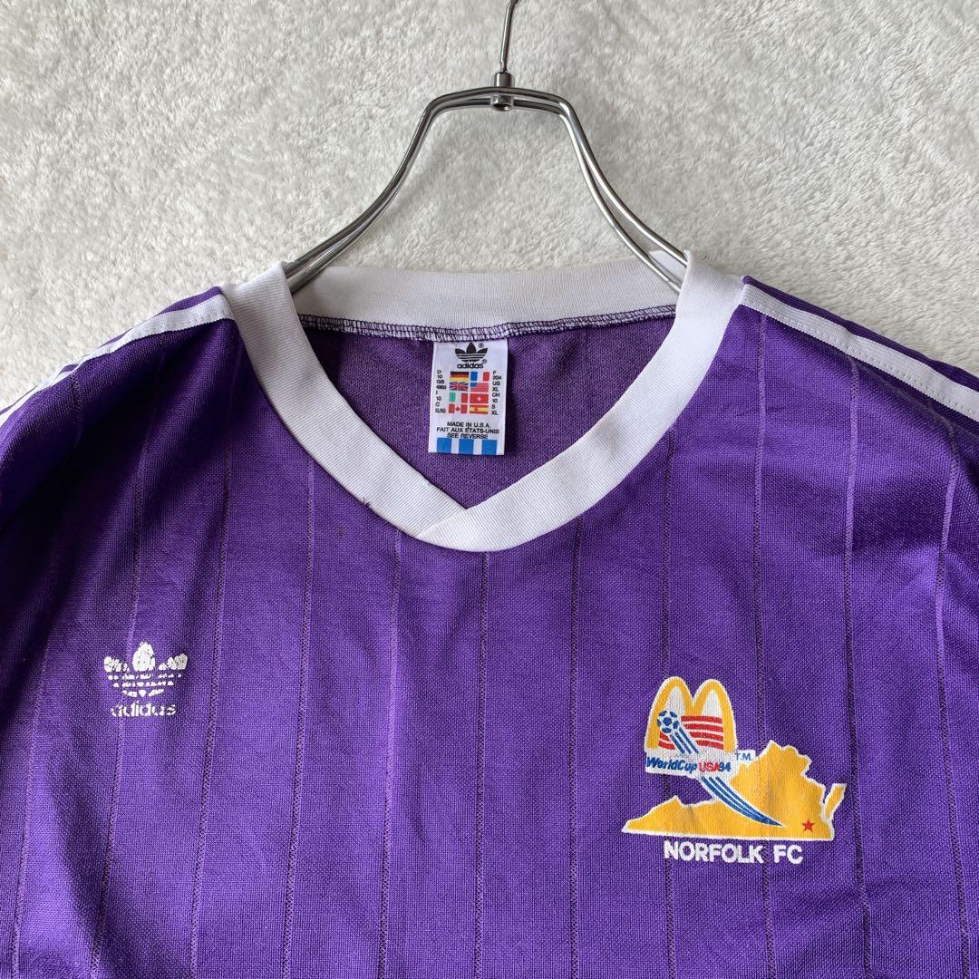 希少 90s USA製 アディダス ゲームシャツ トレフォイル W杯 XL