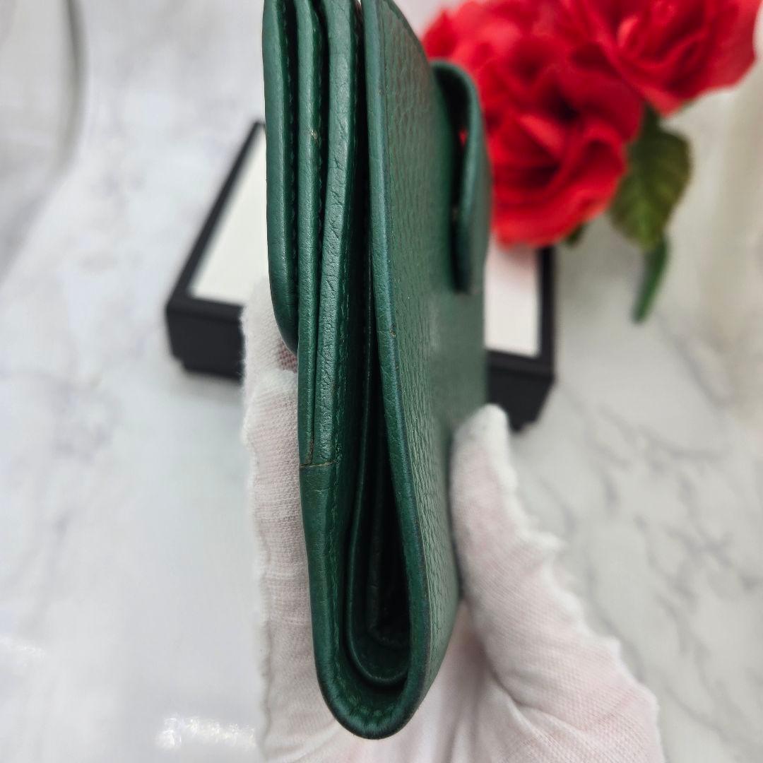 GUCCI グッチ 2つ折り財布 財布 インターロッキング 金具 GG グリーン