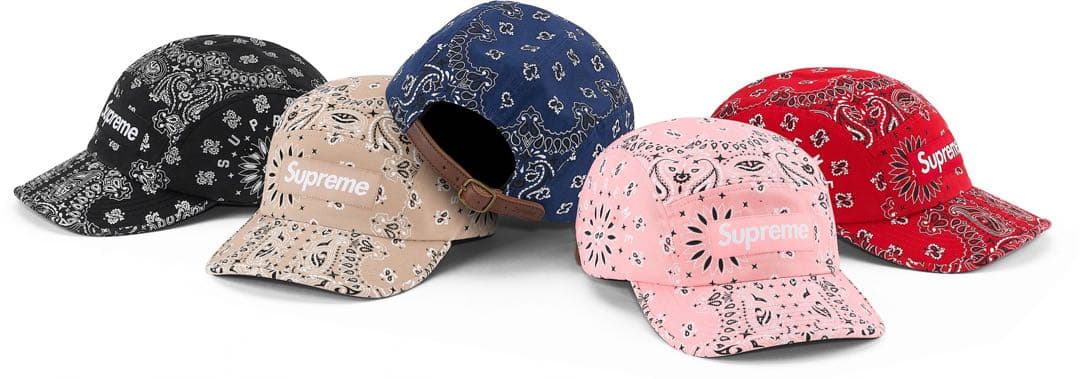 Supreme Bandana Camp Cap ブラック