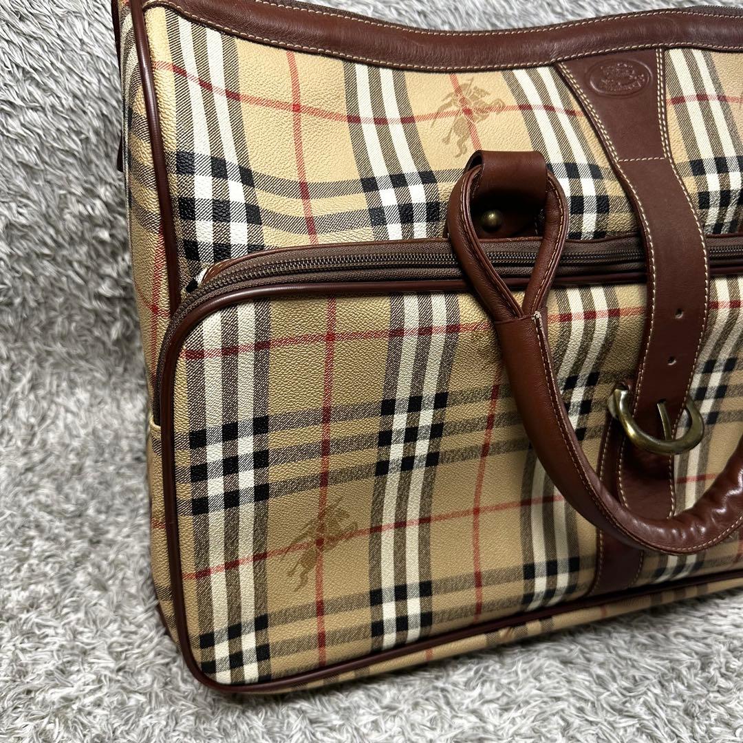 【極美品】　BURBERRY　ノバチェック　ボストンバッグ　シャドーホース