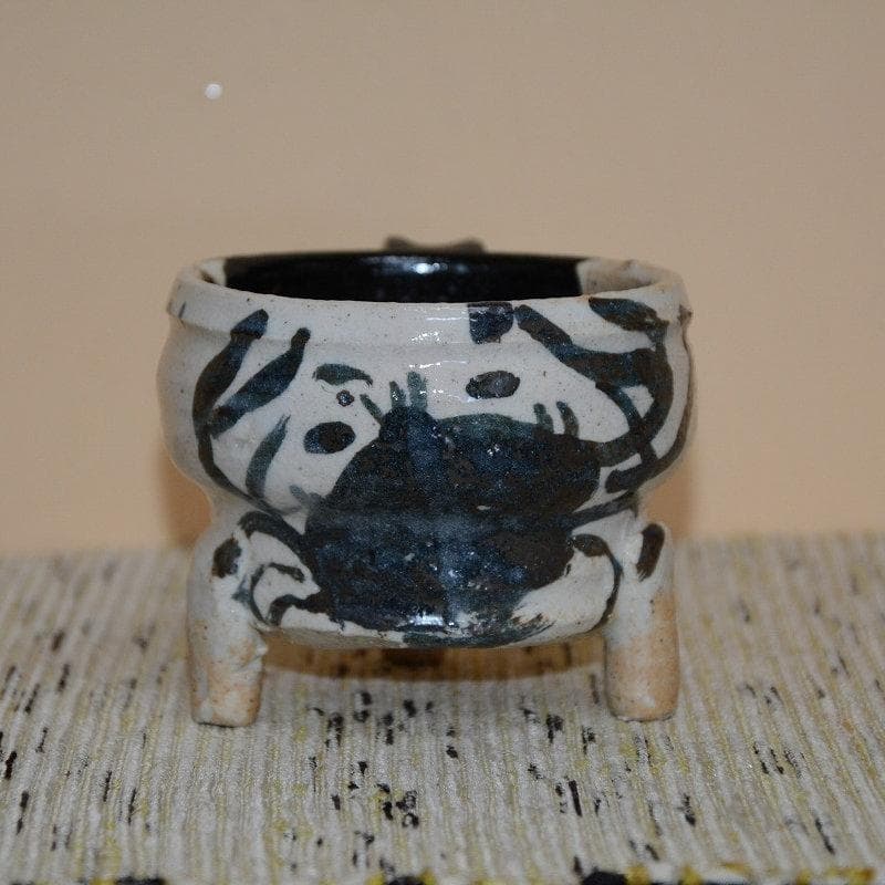 黒織部カニの絵マグカップ　コーヒーカップ　新品　早蕨窯　佐藤和次　送料込み