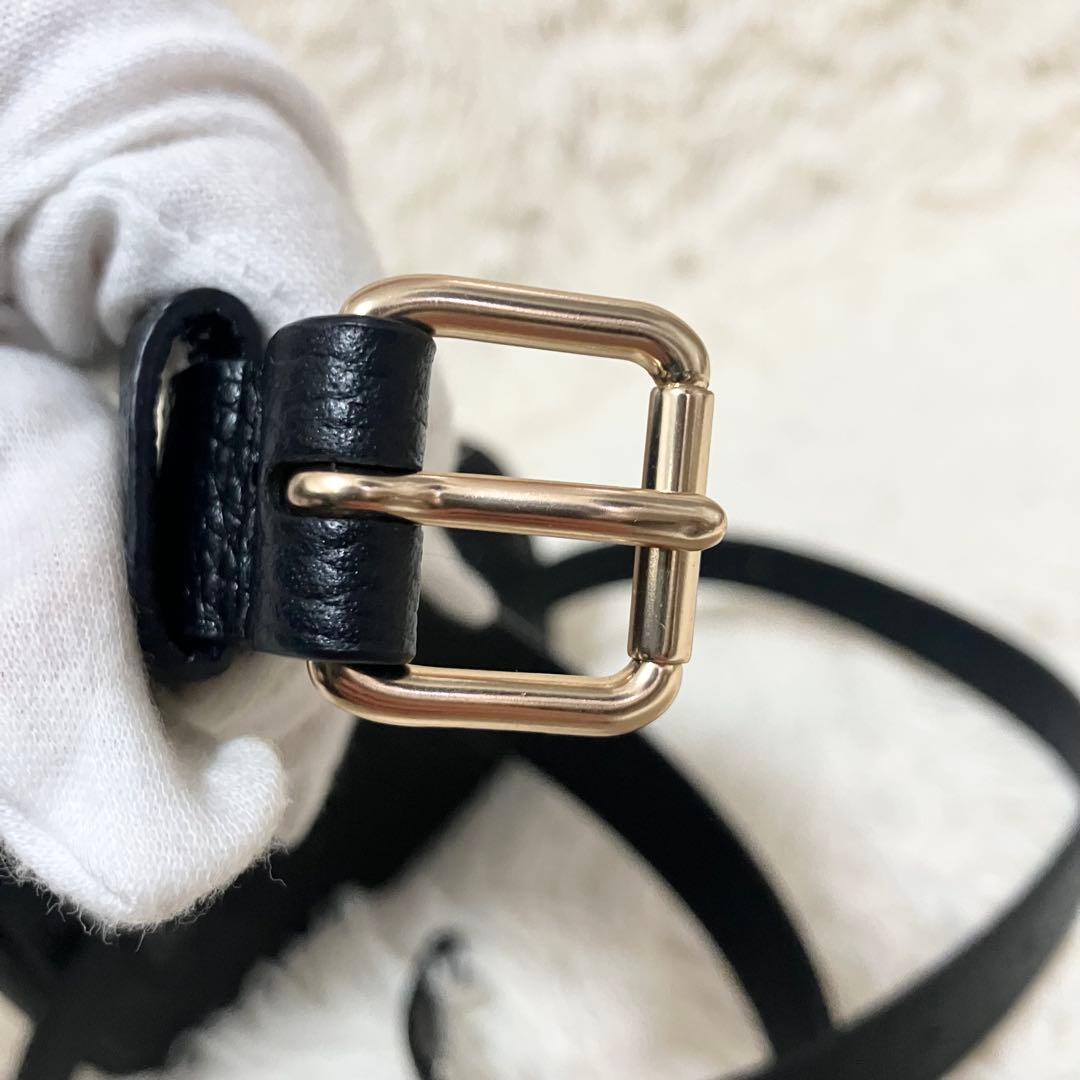 【極美品】COACH ＊ボディバッグ ポーチ レザーブラック ゴールド金具