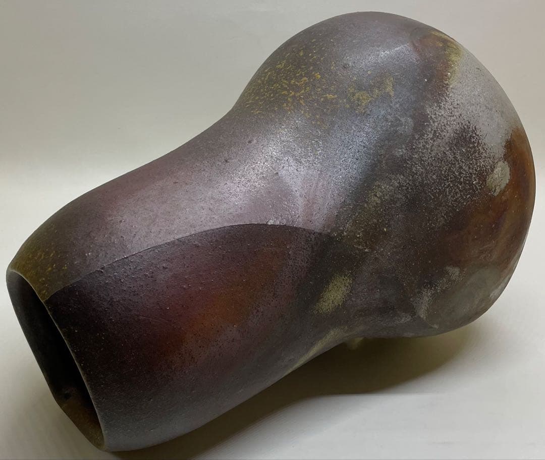 山下譲治　備前焼　備前壺　大壺　31cm 共箱　栞 　　L337