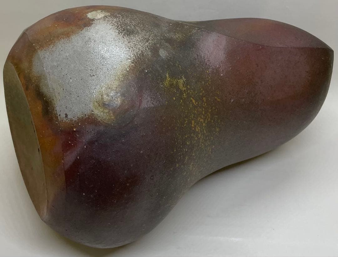 山下譲治　備前焼　備前壺　大壺　31cm 共箱　栞 　　L337