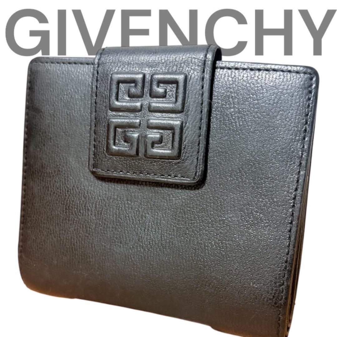 GIVENCHY ジバンシー 二つ折り財布 がま口 黒 コンパクト財布