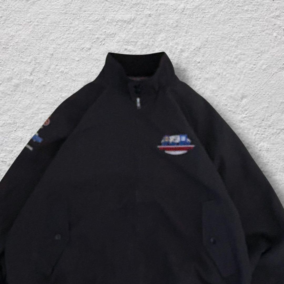 vintageスイングトップジャケット90sブラック企業系USA製G9型古着刺繍