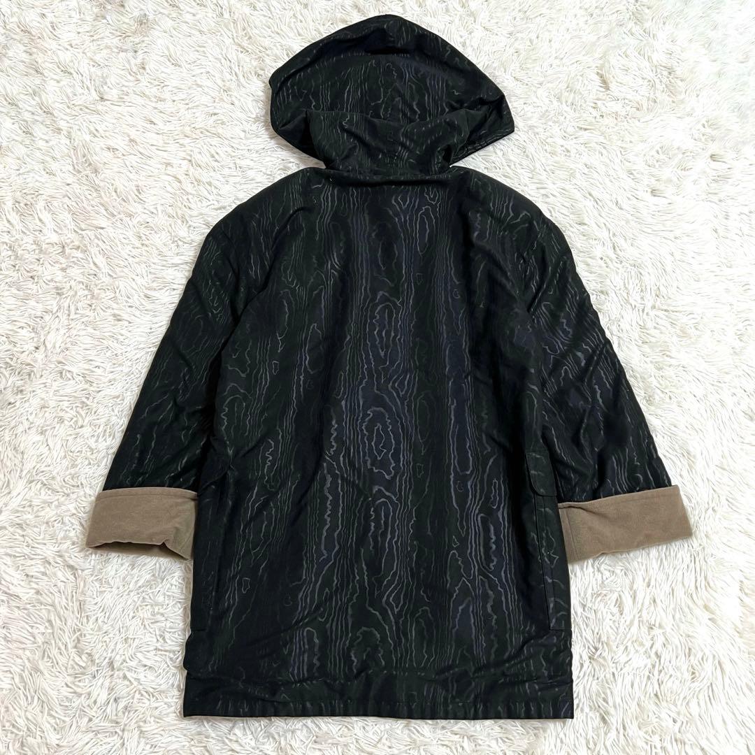 Christian Dior ロングコート フード 総柄 カシミヤ ボタン 黒