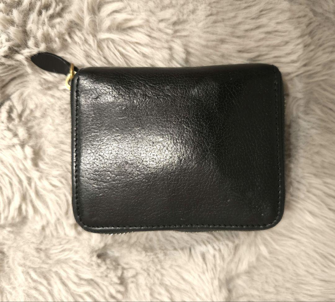 ILBISONTEイルビゾンテ黒いレザー二つ折り本革財布