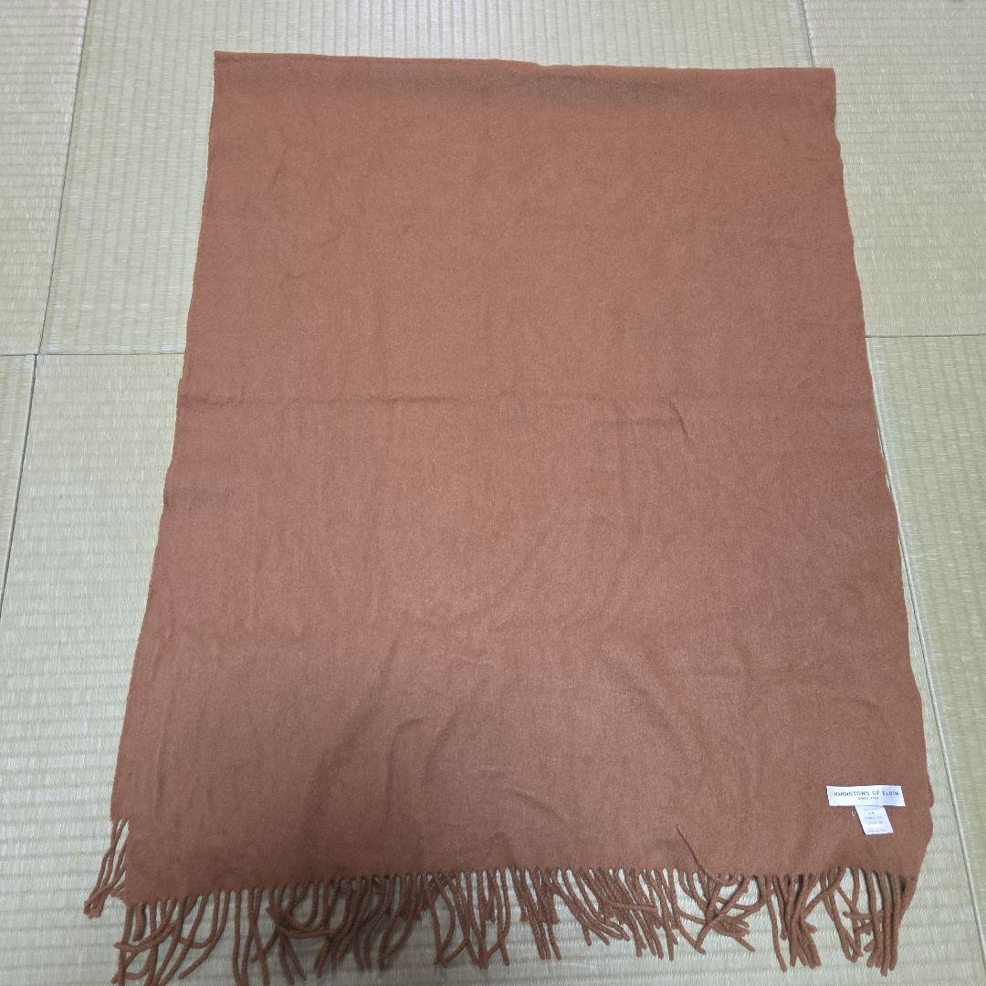 新品同様 ジョンストンズ カシミア100% ストール　キャメル　美品