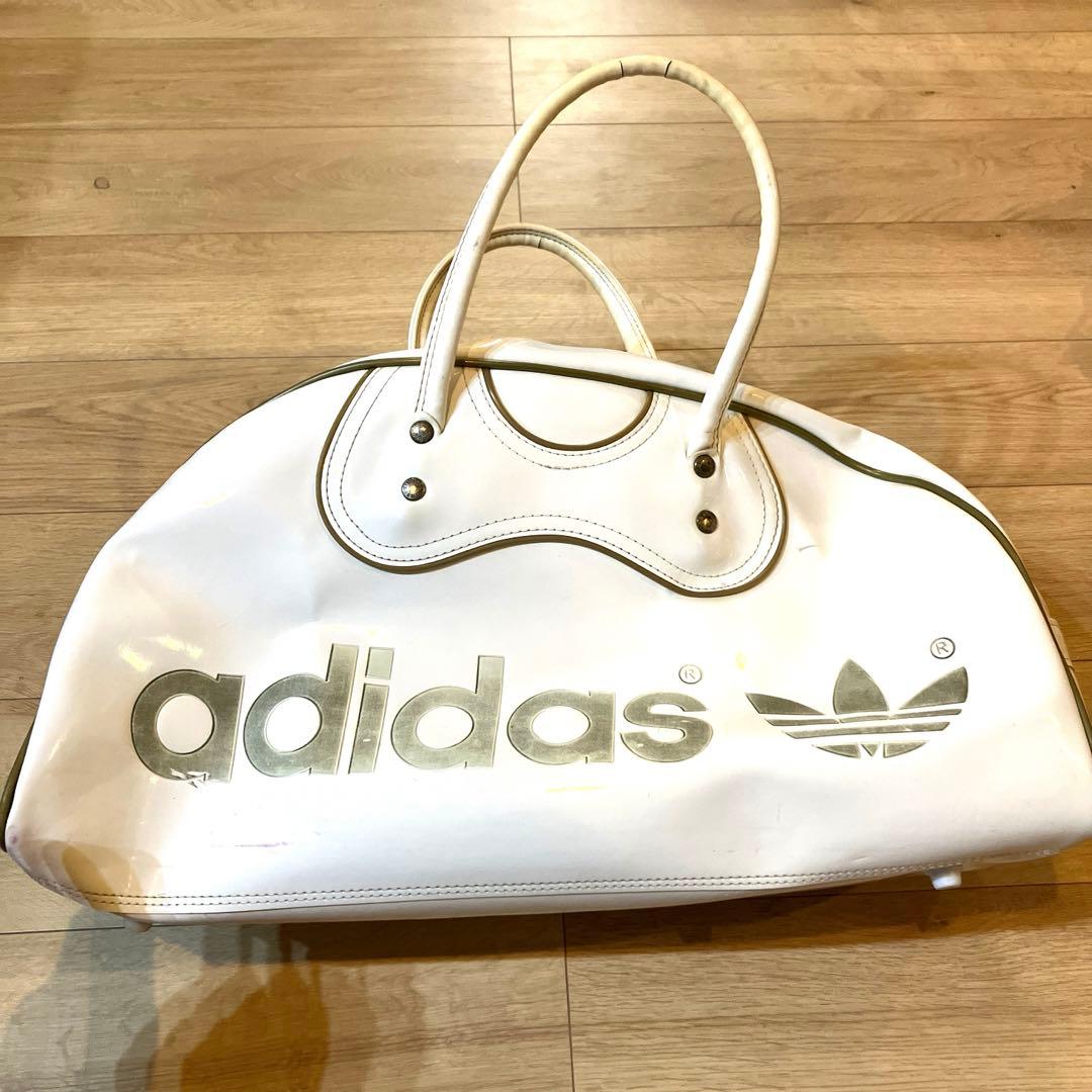 美品　adidas アディダス　80s エナメルバッグ　ボストン　ヴィンテージ