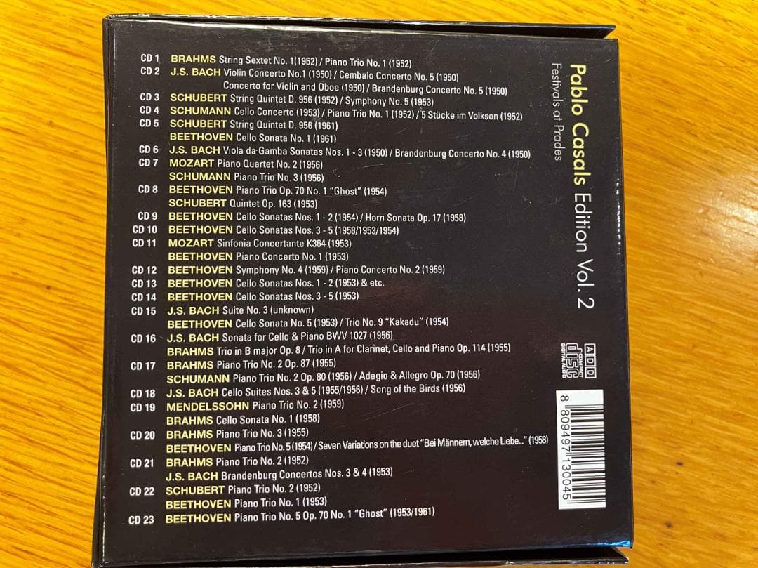 パブロ・カザルス・エディション Vol.2 プラド音楽祭 23CD
