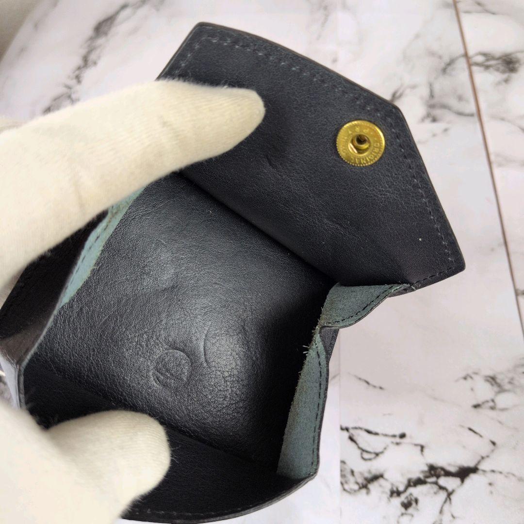 【美品】イルビゾンテ☆ロゴ刻印　金ボタン　二つ折り　財布　現行　ミニウォレット