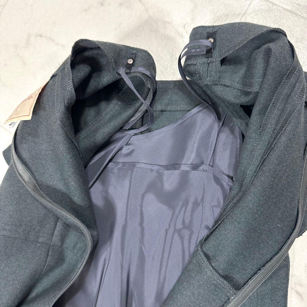 【美品】Sybilla シビラ　半袖ワンピース ダークグレー L相当Aライン