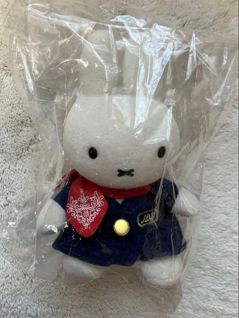 美品 JALミッフィー ぬいぐるみ キャビンアテンダント制服 大小２個セット