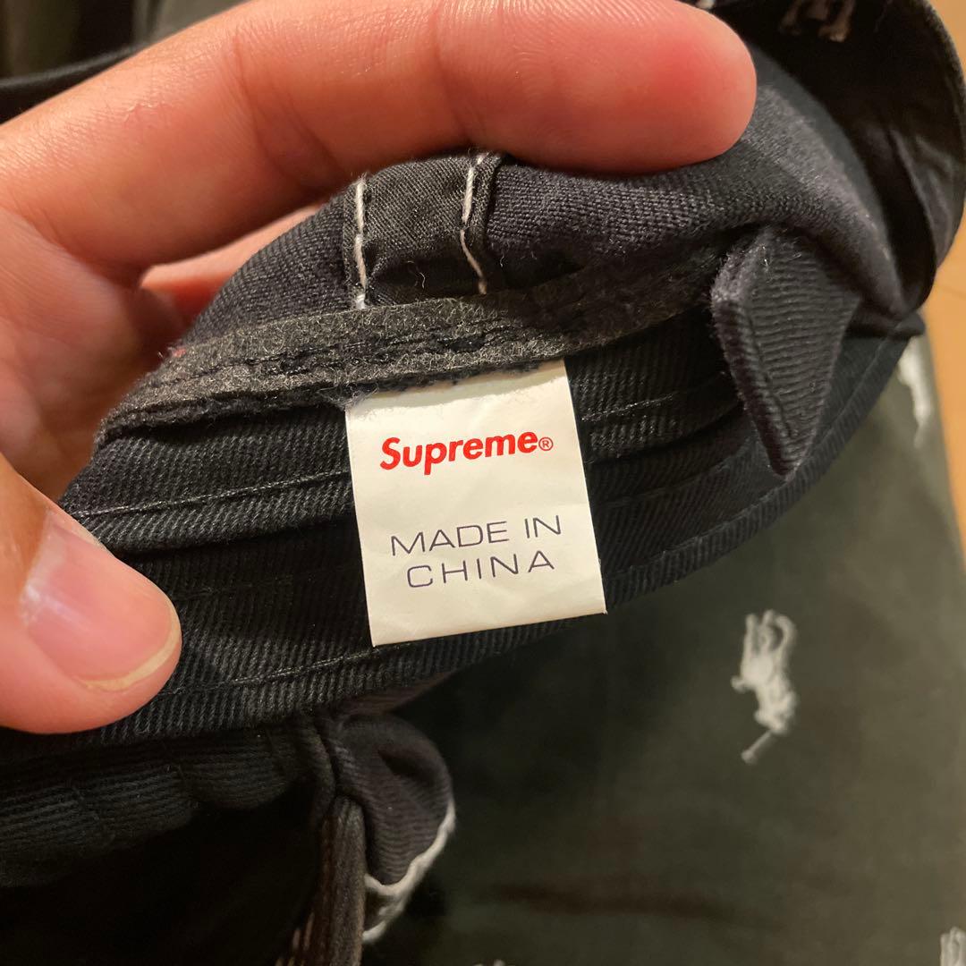 SUPREME ブラックベースボールキャップ