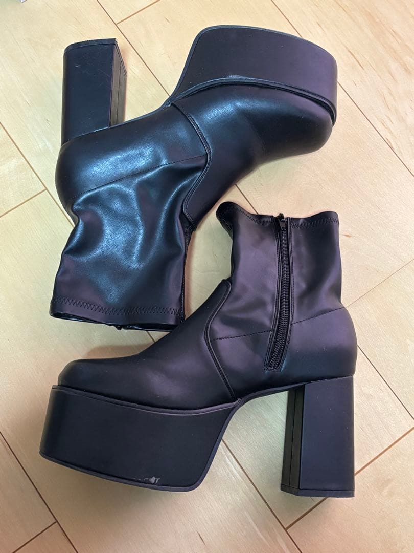 YOSUKE ヨースケ 厚底ストレッチショートブーツ LL 25-25.5cm