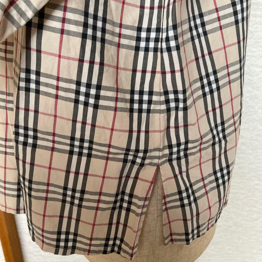 バーバリーロンドン シャツノバチェック柄15号 7分袖