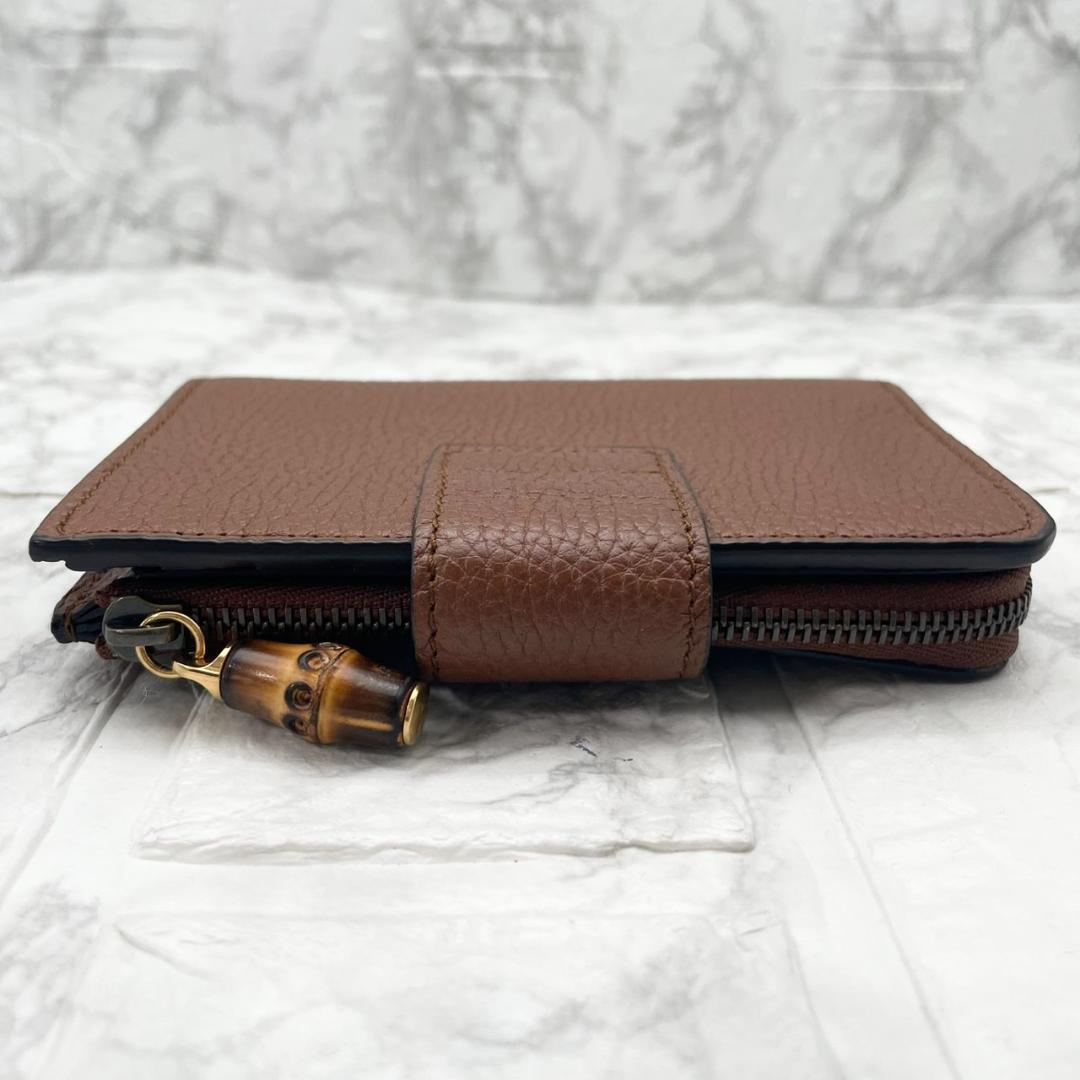 未使用級✨GUCCI 二つ折り財布 バンブー GG マーモント レザー　キャメル