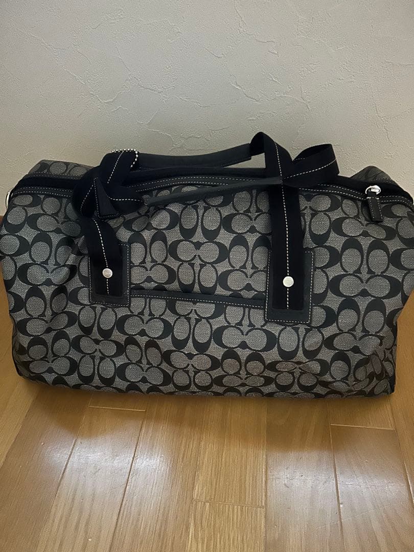 COACH ボストンバッグ 大容量 グレー/ブラック